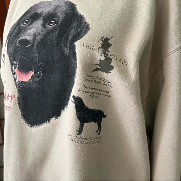 Vintage 80s 90s Oversized Graphic Labrador Dog Crewneck Hoodie / Sweatshirt - Picture 8 of 13